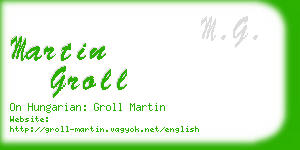 martin groll business card